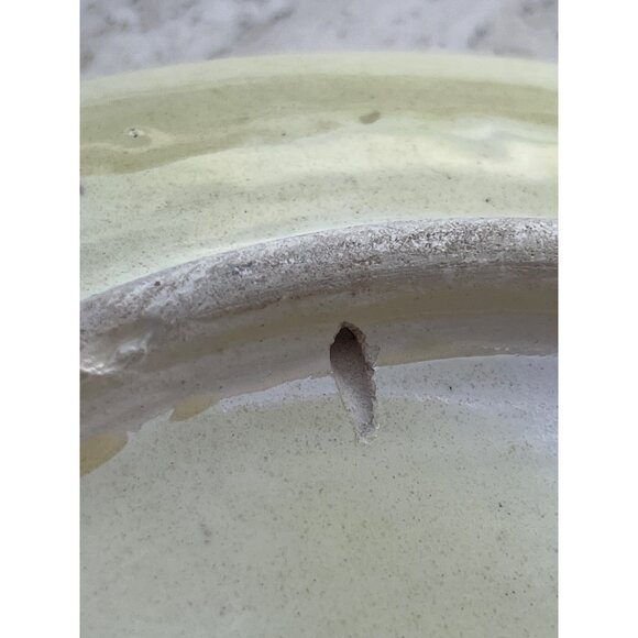 Ceramic Plate Hand Painted Floral Geometric Green Blue Yellow Red Colors 10.25”D - Picture 8 of 10